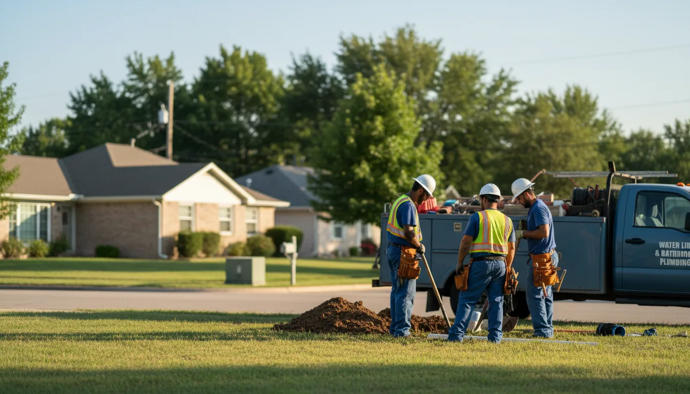 Residential water line and bathroom plumbing service in Carrier, OK